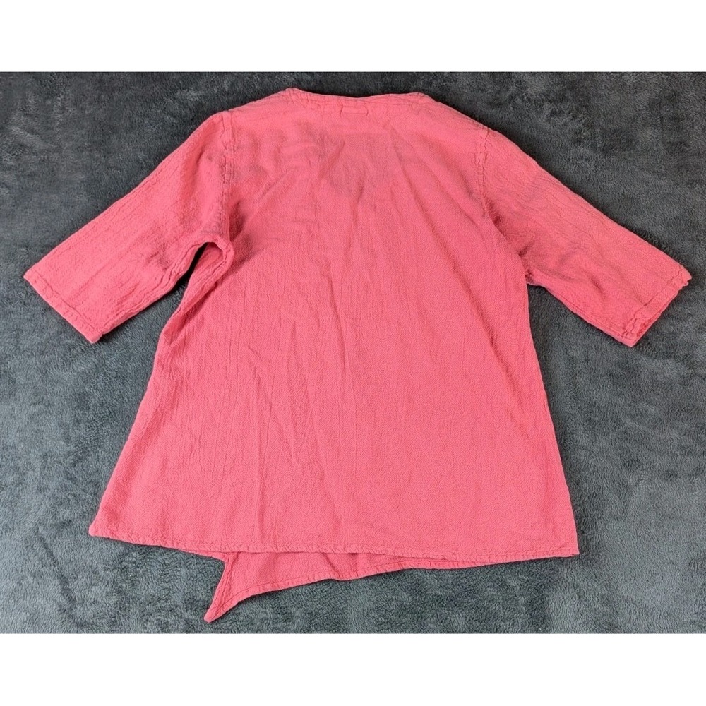 Sea Breeze of California Top Large Pink Cotton Gauze Tunic Asymmetrical USA Made - Picture 3 of 8